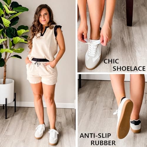 JENN ARDOR Womens Retro Fashion Sneakers Casual Walking Shoes Classic Non-Slip Comfort Dress Skate Shoes view 2