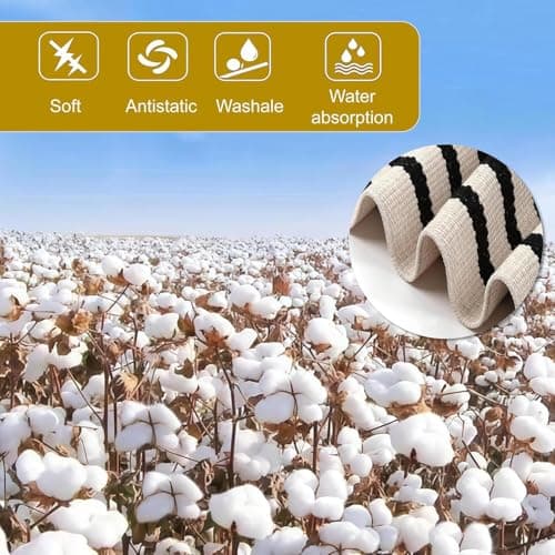 LYGLIGH Green and White Outdoor Rug, Buffalo Plaid Rug, 27.5"x43" Checked Rugs Washable, Cotton Front Door Mat Indoor, Low Pile, Fade Resistant, Pet-Friendly Area Rug for Kitchen, Farmhouse, Entryway view 3