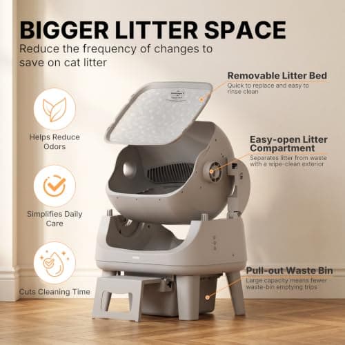 Automatic Litter Box, Self Cleaning Cat Litter Box, Beginner-Friendly Design, 8L Waste Bin, Smart Safety Sensors, Easy Maintenance for Everyday Cat Care view 5