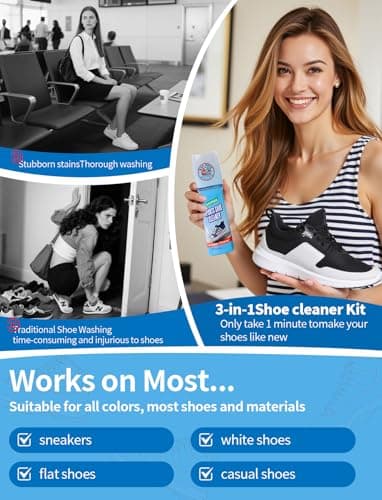 RAVPUIA Professional Shoe Cleaner & Sneaker Cleaner Kit - No Water Instant Cleaning for White Shoes, Athletic Shoes view 4