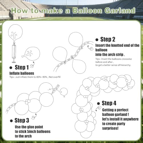 Football Party Balloon Decorations Set,Football-themed Supplies for Indoor/Outdoor Super Bowl & Playoffs Celebration, Football Birthday Decorations graduation for Boys, Mens view 7