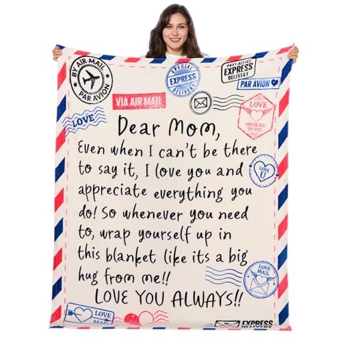 Joiedomi Mothers Day Blanket Gifts for Mom Birthday Gifts Soft Flannel Blanket for Mom Grandma from Daughter Son 50" x 60" Ivory White view 1