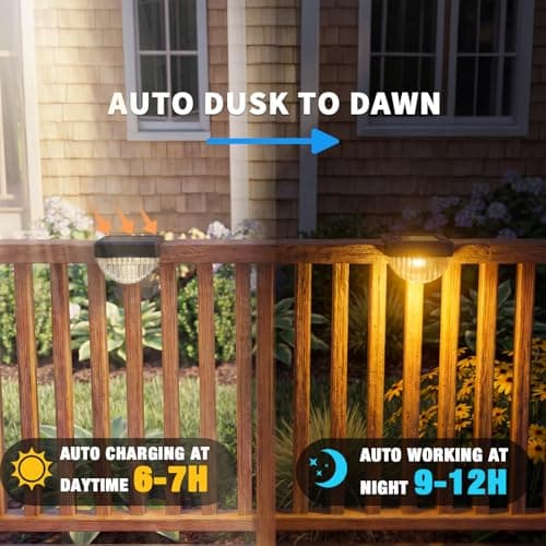 VOLISUN 12 Pack Solar Deck Lights Outdoor, Warm White LED Solar Step Lights for Outside, Waterproof Fence Light for Patio, Deck, Stairs, Yard, Pool and Porch (Black) view 4