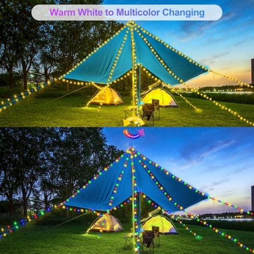 XUNXMAS Outdoor Indoor String Lights Christmas 500LED Warm White Multicolor Fairy Lights 164ft Green Wire Dimmable with Remote Control, Waterproof Fairy Light for DIY Christmas Tree view 3