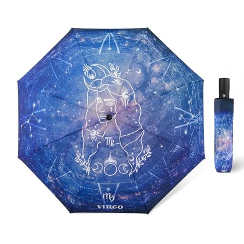 Natuquebrela Automatic Compact Umbrella Constellations - Folding Windproof Rain Umbrellas Travel Lightweight Sturdy Unique Portable Umbrella for Women Girls — image 1