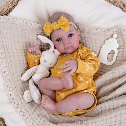 Milidool Lifelike Reborn Baby Dolls - 20 Inch Newborn Baby Doll Girl with Soft Weighted Body, Cute Soft Poseable Realistic Real Life Baby Dolls with Complete Accessories for 3+ Years Old Gifts view 5