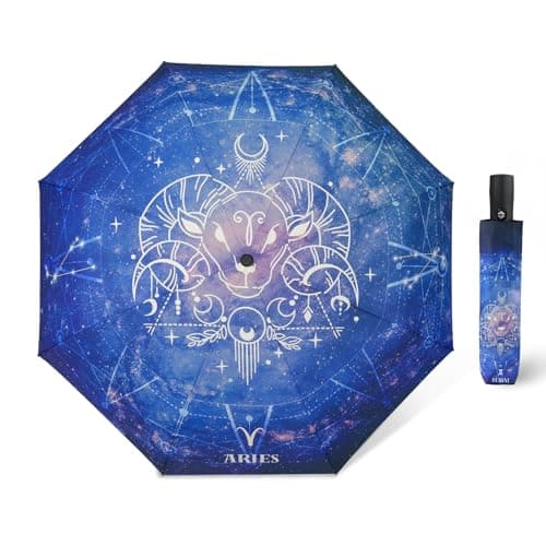 Natuquebrela Automatic Compact Umbrella Constellations - Folding Windproof Rain Umbrellas Travel Lightweight Sturdy Unique Portable Umbrella for Women Girls — image 1
