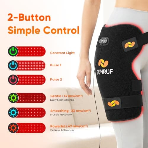 Red Light Therapy for Body, Foldable Therapy Pads for Hip Back Waist | Infrared Light Pad for Men Women Birthday Parent Gifts with Extension Adjustable Straps view 4