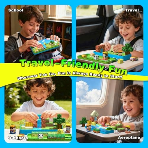 Mini Magnetic Blocks, Magnet Building Cubes, Farm Animal Travel Outdoors Toys with Portable Iron Box, STEM Montessori Sensory Educational Toys for Toddlers, Gift for Kids Ages 3-8 Boys & Girls view 5