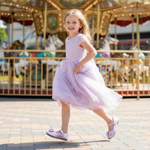 Stelle Girls Dress Shoes Toddler Mary Jane Shoes Flat with Bow for Toddler/Little Kids view 2