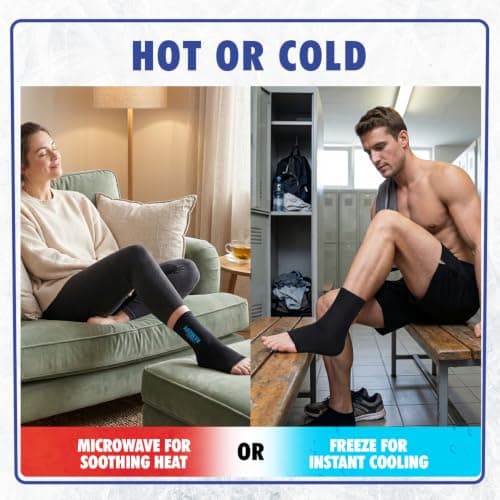 Perfect Remedy Hot & Cold Gel Ankle Ice Pack Wrap, Compression Sleeve for Plantar Fasciitis Relief, Sprained Ankle, Achilles & Surgery Recovery Must Haves – Wearable Foot Ice Pack Wrap for Men & Women view 3