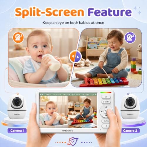 ANMEATE 6" Video Baby Monitor with Camera and Audio No WiFi view 6