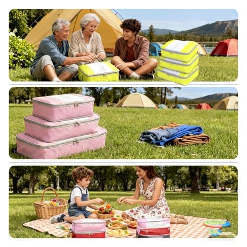 Packing Cubes for 24" Suitcase Travel Luggage Organizers - Travel Organizer Bags Luggage Clothes Accessories Storage Carry on Suitcase Packing Pouches Bag For Men Women Kids 1/2X1PACK+1/4X2PACK view 2