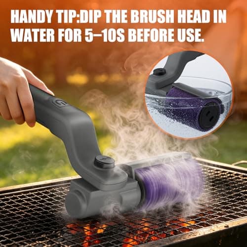 YEYES Electric Grill Brush for Outdoor Grill - Cordless Rechargeable BBQ Cleaner with 7-Angle Adjustable Head, 2600mAh Power Rotary Grill Cleaning Brush for Gas Charcoal Grates (Gray) view 5