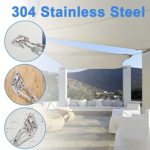 GOOSUO Shade Sail Hardware Kit 5 Inches, Sail Shade Hardware Kit for Triangle and Square, Sun Shade Sails Installation kit 304 Stainless Steel for Patio Lawn Garden Outdoors view 4