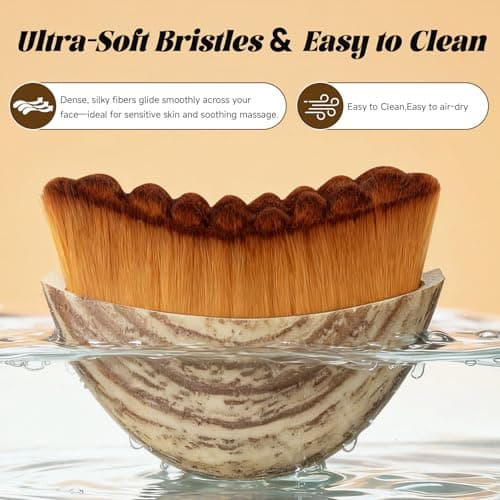 Trazzo Lymphatic Contour Face Brush, Dry Facial Brush for Lymphatic Drainage – Soft Bristles for Face Sculpting, Puffiness Reduction & Natural Glow view 7