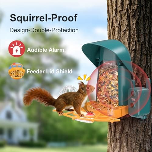 Minikey Smart Bird Feeder with Camera Outdoor Birdhouse, 4MP Ultra HD & AI Identify 11000+ Species, 2L Large Capacity, Solar Powered with App Arrived Alerts, Ideal Bird House Gifts for Mom Dad view 7