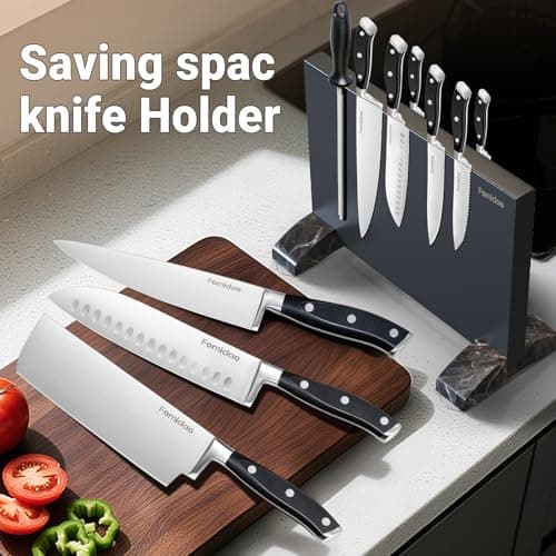 4 Pieces Knife Block Set With Magnetic Knife Block Holder, Ultra-Sharp Japanese Kitchen Knife Set, High-carbon Steel Chef Knife Sets With Full Tang Handle Design view 4