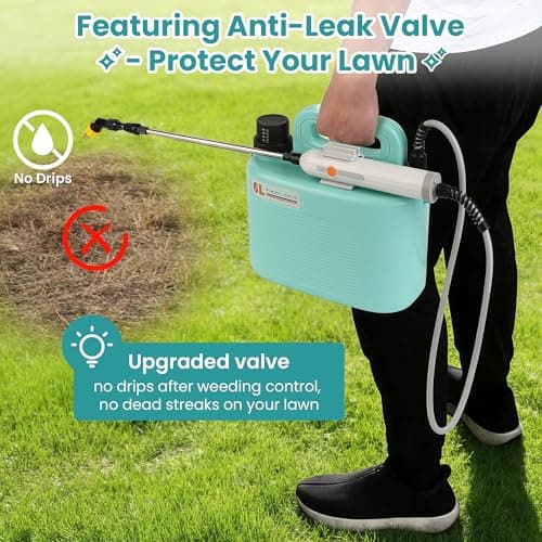 Electric Garden Sprayer 1.6 Gallon - Battery Powered Weed Sprayer Wtih 3 Nozzles, Backpack Sprayer in Lawn and Garden, Pump Sprayer for Gardening, Watering & Spring Planting view 5