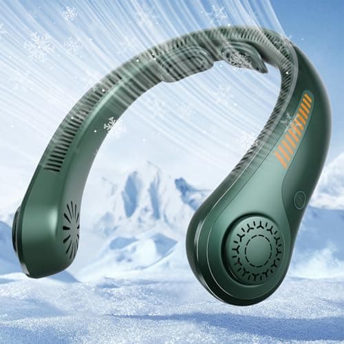 Portable Neck Fan Rechargeable, 5 Speeds, Lightweight, Long Lasting, Battery Operated All-Around Cooling Quiet Personal Fans for Travel Camping Cooling Essentials, Birthday Gifts for Women Men Mom Dad — image 1