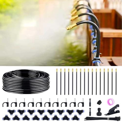 Thiswing 360° Adjustable Drip Irrigation System - 50 FT Garden Watering System with 16 Nozzles, Raised Bed Sprinkler Irrigation System, Garden Mister for Yard, Lawn, Plants, 5/16" Tubing — image 1