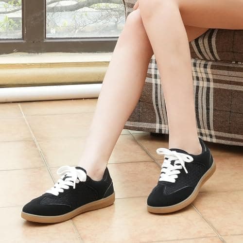 JENN ARDOR Lightweight Sneakers for Women Fashion Lace-Up Tennis Shoes Casual Comfortable Non-Slip Work Walking Everyday Shoes view 2