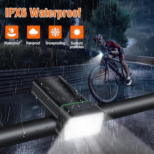 BORUiT Bike Lights for Night Riding, Bicycle Light Front Headlight and Back Taillight with 8+5 Light Modes, USB Rechargeable Bright Bike Headlights for Cyclists and Commuters view 6