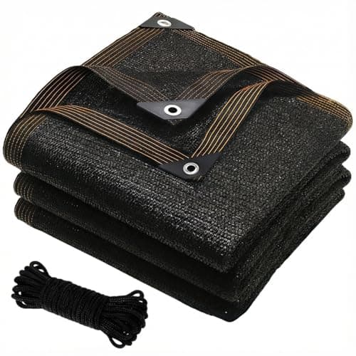 JKNVDVLC 90% Shade Cloth, 10 x 12 FT Tear Resistant Sun Shade Net with Reinforced Grommet,Durable Garden Shade Tarp Cover for Greenhouse,Plant Cover, Chicken Coop,Patio and Pergola,Black view 1