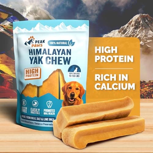 Peak Paws-Himalayan Yak Dog Chew-100% Natural Treat and Long Lasting, High Protein & Low Odor, Grain & Gluten Free, 3Stick, Includes *Free Smart QR Dog Tag (Medium) view 2