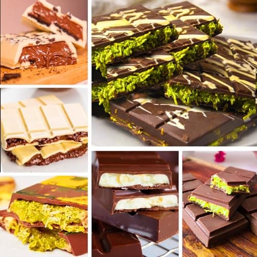 Mity Rain Chocolate Bar Mold Deep, Silicone Thick Mold for Stuffed Bars, Rectangle Knafeh Pistachio Break Apart Candy Molds With 100pcs Storage Bags view 4