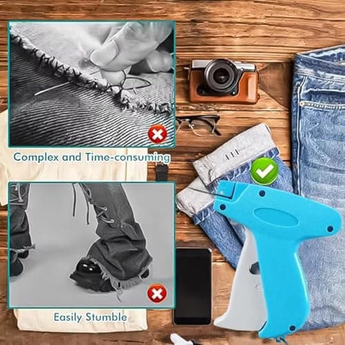 Stitch Gun for Clothes Stitchy - Quick Clothing Fixer Micro Sewing Gun Kit Hemming Sticky with 5 Fine Needle, 500 White Fasteners + 500 Black Fasteners view 4