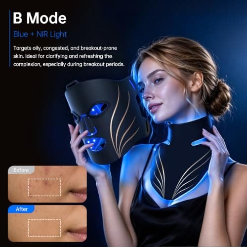 Red Light Therapy Mask for Face & Neck, 640 LEDs, 4 Modes view 6