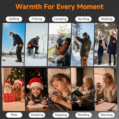 Hand Warmers Rechargeable, Electric Hand Warmer Reusable, Slim Pocket Heater Handwarmers,Gifts for Men, Women Christmas Outdoor/Indoor/Golf/Camping/Hunting Essentials(2 Packs) view 5