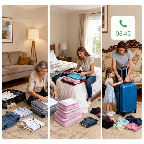 Packing Cubes for 24" Suitcase Travel Luggage Organizers - Travel Organizer Bags Luggage Clothes Accessories Storage Carry on Suitcase Packing Pouches Bag For Men Women Kids 1/2X1PACK+1/4X2PACK view 3