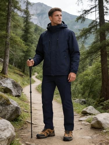 AGVNG Mens Hiking Pants Waterproof Lightweight Quick Dry Cargo Pants UPF 50+ Drawstring Cuff Work Casual Athletic Outdoor view 3