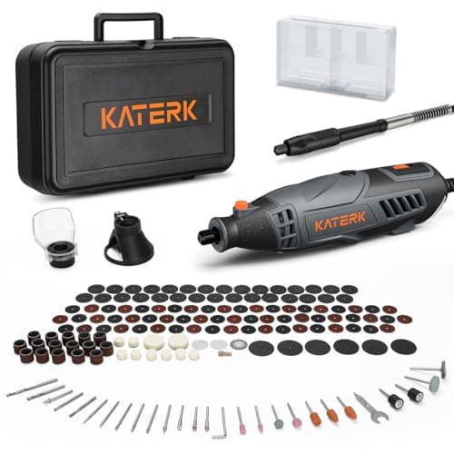 Katerk Professional Corded Rotary Tool Set with Flex Shaft, 155pcs Accessories, 35000RPM High Performance Multi Tools Kit for Wood Carving, Engraving, Grinding, Sanding – Premium DIY Working Gift Box — image 1