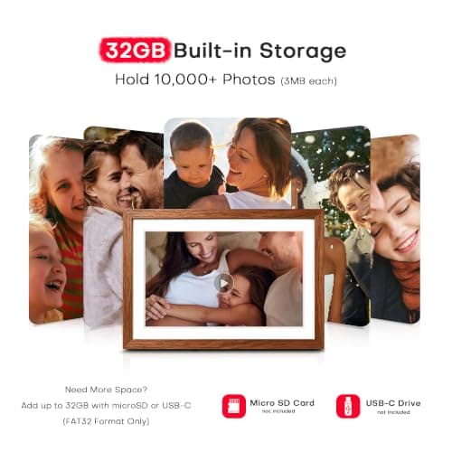Frameo 10.1'' WiFi Digital Picture Frame, Electronic Photo Frame Slideshow view 3
