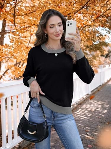 MixShe Womens Sweaters 2026 Fall Fashion Crewneck Tunic Tops view 3