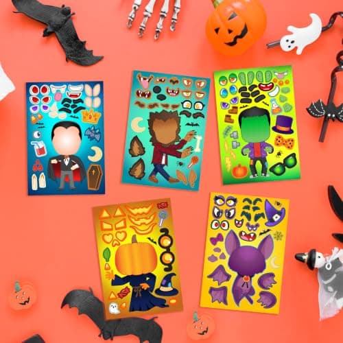 JOYIN 36 PCS Halloween Craft Stickers for Kids Party Favor, Make a Face Stickers with Designs Witch Vampire, DIY Craft Supplies for Halloween Party Game Classroom Activities Gift Goodies view 5