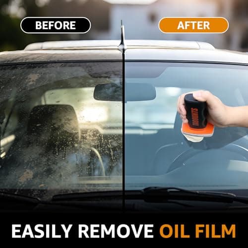 Glass Emulsion Cleaner, Handheld Windshield Brush with 100 mL Windshield Oil Film Remover, Cleans Oil, Grime & Fog, Glass Emulsion & Glass Oil Film Remover (1 pack) view 3