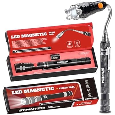 Gifts for Men, Magnetic Pickup Tool, Telescoping Magnet Pickup Tool with 3 LED Flashlight, Cool Gadget Birthday Gifts for Men, Women, Him, Dad, Teen Boys, Husband, Father, Mechanic, Women, Black