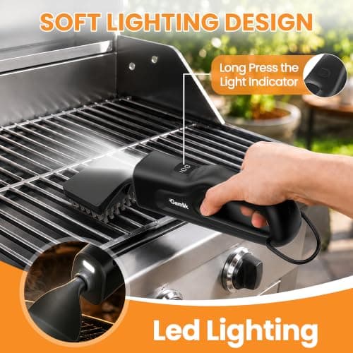 Electric Grill Brush with LED Light, Grill Cleaner for Outdoor Grill（Black） view 3