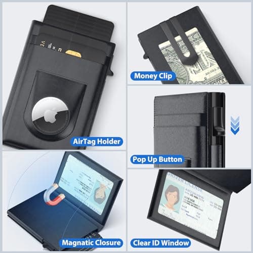 FIYUM Wallet for Men AirTag Wallet Minimalist - Bifold Men Wallet Slim with Money Clip RFID Blocking Pop Up Credit Card Wallet Smart Wallet for Men with Gift Box(𝐍𝐨 𝐀𝐢𝐫T𝐚𝐠 𝐈𝐧𝐜𝐥𝐮𝐝𝐞𝐝) view 4