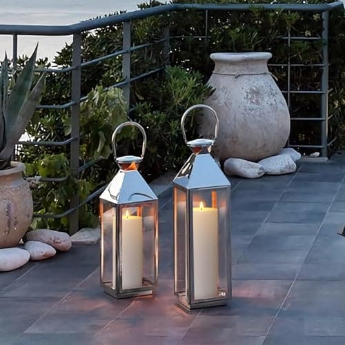 Yeelida 4" x14" Flameless Flickering Waterproof Candles with Remote, LED Battery Operated Timer Plastic White Pack of 2 Pillar Candles for Outdoor Use (Long Lasting 420+ Hrs) view 6