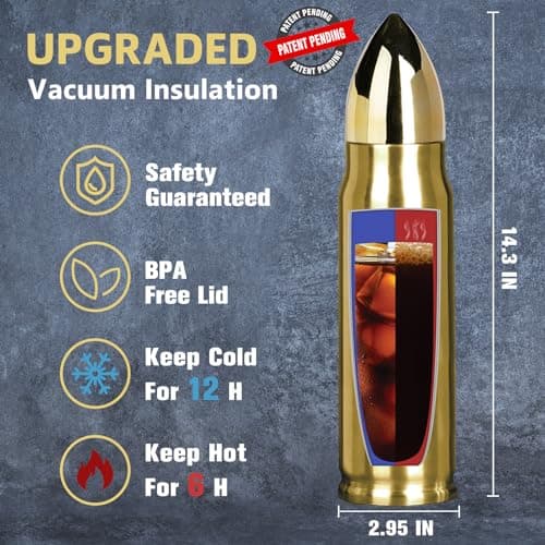 Funslive Birthday Gifts for Men - 34 oz Gold Tumbler Cup - Fishing Hunting Camping Mens Gift Ideas - Gifts for Men Who Have Everything - Dad Men Husband Him - Mens Easter Stocking Stuffers 2026 view 2