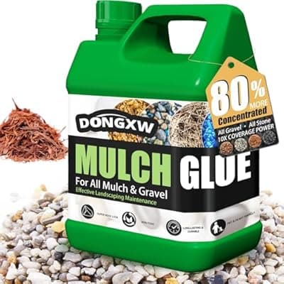 Mulch Glue for Landscaping 1 Gallon- Max Concentrated Rock Glue, Fast-Dry Gravel Binder,Mulch Lock Adhesive for Rocks & Pea Gravel, Pet & Plant Safe,Long-Lasting Mulch Stabilizer for Outdoor Garden