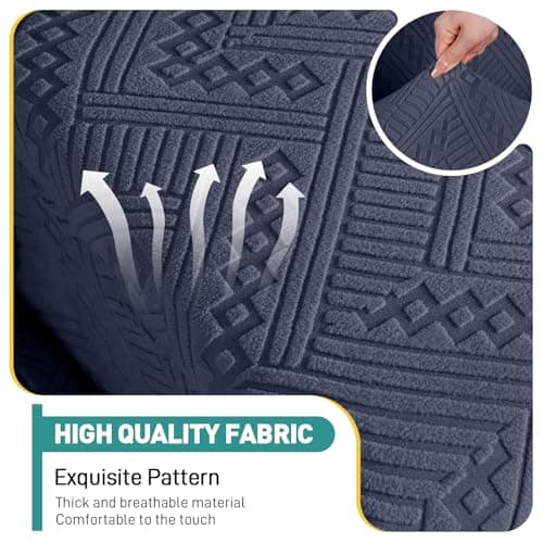 Ruaozz Couch Cushion Covers for Sectional Sofa Stretch Seat Cushion Covers Washable Sofa Slipcovers for L Shaped Soft Furniture Protector Pet Friendly (1 PC Seat or Back Cover, Blue Gray) view 3
