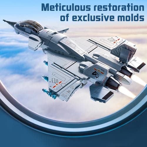 J-15 Fighter Jet Building Kit, 577PCS Military Aircraft Model for Boys 8–12, Army Airplane Toy with Foldable Wings & Tail, Clear Cockpit, Dual-Engine Jet, STEM Construction Blocks for Teens & Adult view 7