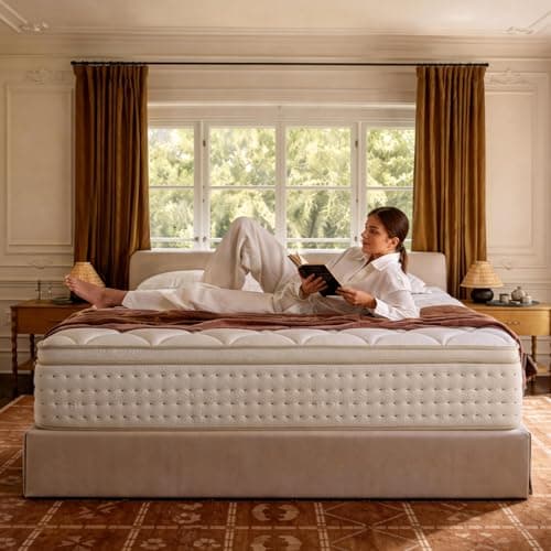 COMFBOX Queen Size Hybrid Mattress in a Box, 12 Inch, Cooling Gel Memory Foam and Pocket Springs, Medium Firm, Pressure Relief (Queen, 12, 12, Inches) view 1