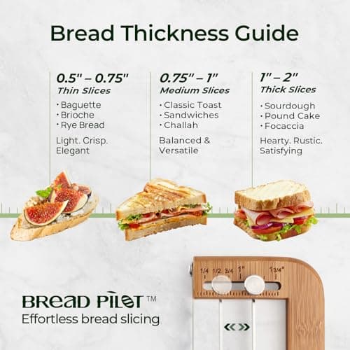 keechee Bread Pilot Adjustable Bread Knife – Upgraded Bread Slicer for Homemade & Sourdough Loaves, Serrated Stainless Blade with Precision Thickness Guide, Gift for Artisan Bakers view 4